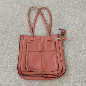 Vintage real leather bag, brown, circa 1982